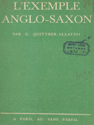 cover image of L'exemple anglo-saxon